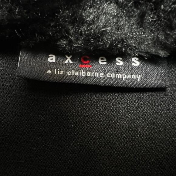 Vintage Y2K Axcess Liz Claiborned Fur Collar Cardigan XL - Picture 3 of 8